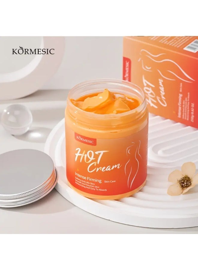 Kormesic كريم حرق دهون البطن، كريم ساخن مكثف لشد البشرة - 250 جم/8.82 أونصة، كريم ساخن مضاد للسيلوليت، كريم لدونة الجسم، يرطب ويعزز مرونة الذراعين والفخذين والبطن، ترطيب عميق بالجلسرين وفيتامين سي، خالٍ من العطور، مناسب لجميع أنواع البشرة. - Image 1